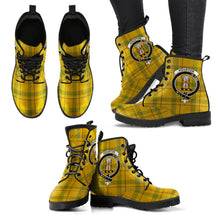 Load image into Gallery viewer, Houston Tartan Clan Badge Leather Boots