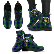 Load image into Gallery viewer, Oliphant Modern Tartan Clan Badge Leather Boots