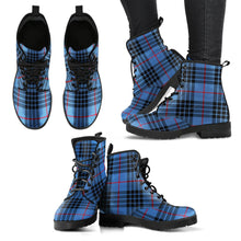 Load image into Gallery viewer, MacKay Blue Tartan Leather Boots