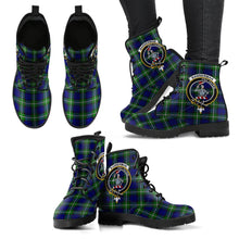 Load image into Gallery viewer, Bannerman Tartan Clan Badge Leather Boots