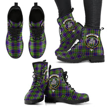 Load image into Gallery viewer, Dalrymple Tartan Clan Badge Leather Boots