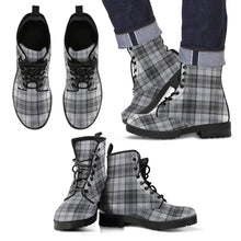 Load image into Gallery viewer, Douglas Grey Modern Tartan Leather Boots Footwear Shoes