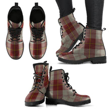 Load image into Gallery viewer, Cunningham Burgundy Dancers Tartan Leather Boots