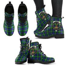 Load image into Gallery viewer, Gordon Modern Tartan Clan Badge Leather Boots