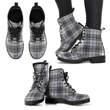 Load image into Gallery viewer, Douglas Grey Modern Tartan Leather Boots