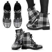 Load image into Gallery viewer, MacFarlane Black &amp; White Ancient Tartan Leather Boots