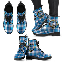 Load image into Gallery viewer, Roberton Tartan Tartan Clan Badge Leather Boots