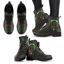 Load image into Gallery viewer, Crosbie Tartan Clan Badge Leather Boots