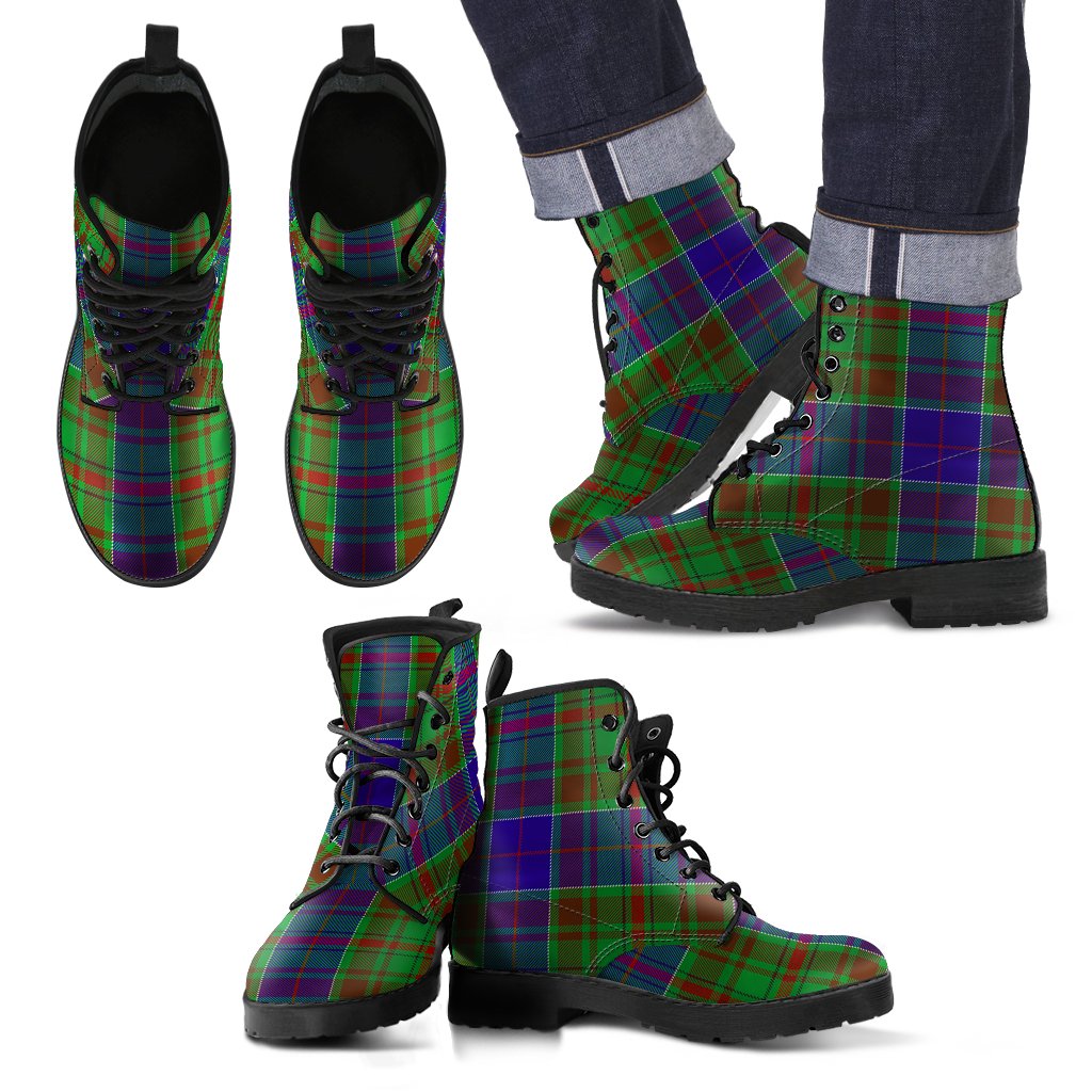 Adam Tartan Leather Boots Footwear Shoes
