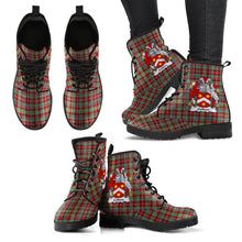 Load image into Gallery viewer, Golden Tartan Clan Badge Leather Boots