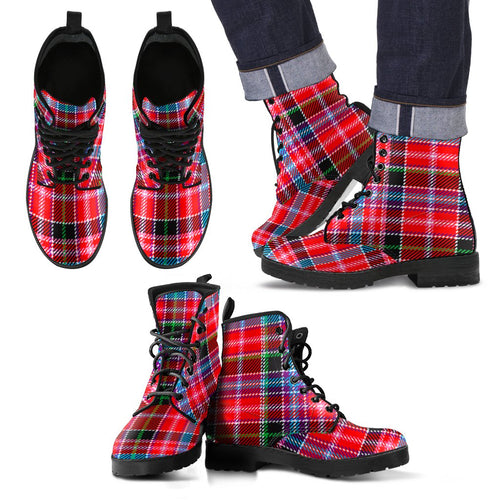 Aberdeen District Tartan Leather Boots Footwear Shoes