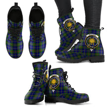 Load image into Gallery viewer, MacLeod Tartan Clan Badge Leather Boots
