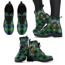Load image into Gallery viewer, Blackadder Tartan Clan Badge Leather Boots
