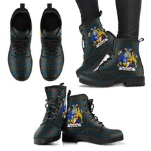 Load image into Gallery viewer, McConnell Tartan Clan Badge Leather Boots