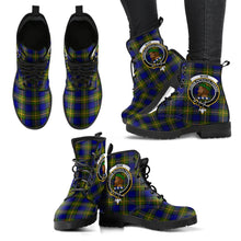 Load image into Gallery viewer, Muir Tartan Clan Badge Leather Boots
