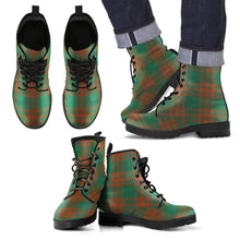 Load image into Gallery viewer, Menzies Green Ancient Tartan Leather Boots Footwear Shoes
