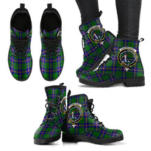 Load image into Gallery viewer, Carmichael Modern Tartan Clan Badge Leather Boots