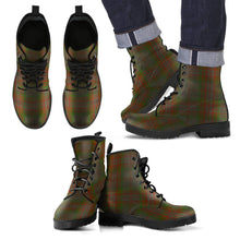 Load image into Gallery viewer, Gray Tartan Leather Boots Footwear Shoes
