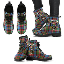 Load image into Gallery viewer, Glass Tartan Clan Badge Leather Boots
