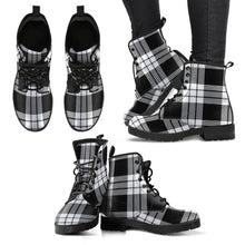 Load image into Gallery viewer, MacFarlane Black &amp; White Tartan Leather Boots