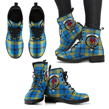 Load image into Gallery viewer, Laing Tartan Clan Badge Leather Boots