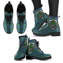 Load image into Gallery viewer, Mowat Tartan Clan Badge Leather Boots