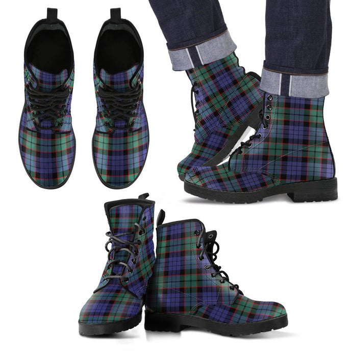 Fletcher Modern Tartan Leather Boots Footwear Shoes
