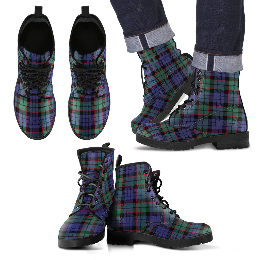 Fletcher Modern Tartan Leather Boots Footwear Shoes
