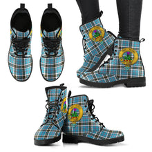 Load image into Gallery viewer, Thomson Tartan Clan Badge Leather Boots