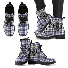 Load image into Gallery viewer, Hannay Tartan Clan Badge Leather Boots