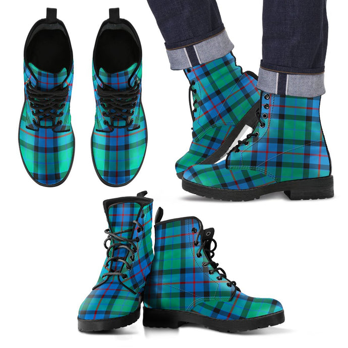 Flower Of Scotland Tartan Leather Boots Footwear Shoes