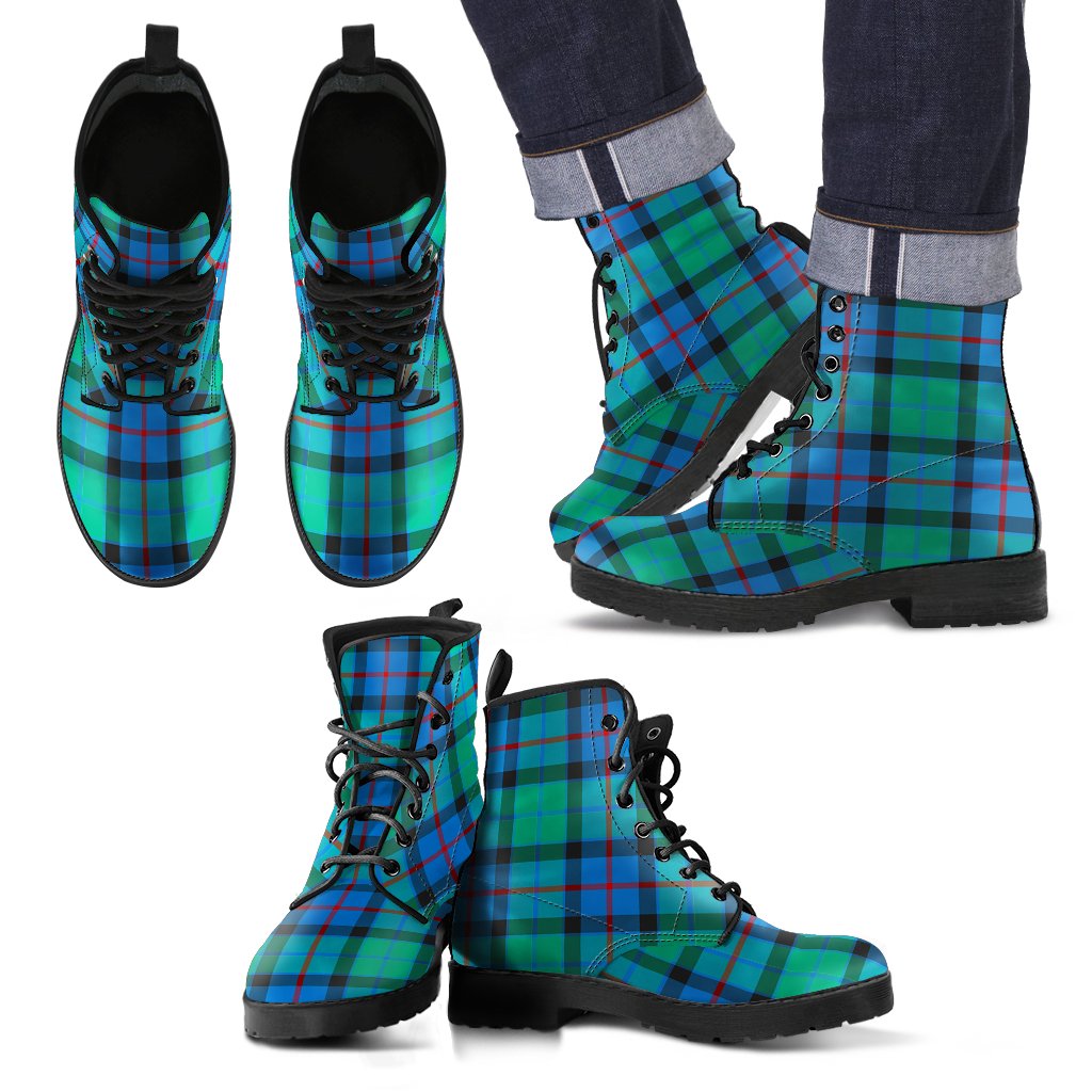 Flower Of Scotland Tartan Leather Boots Footwear Shoes