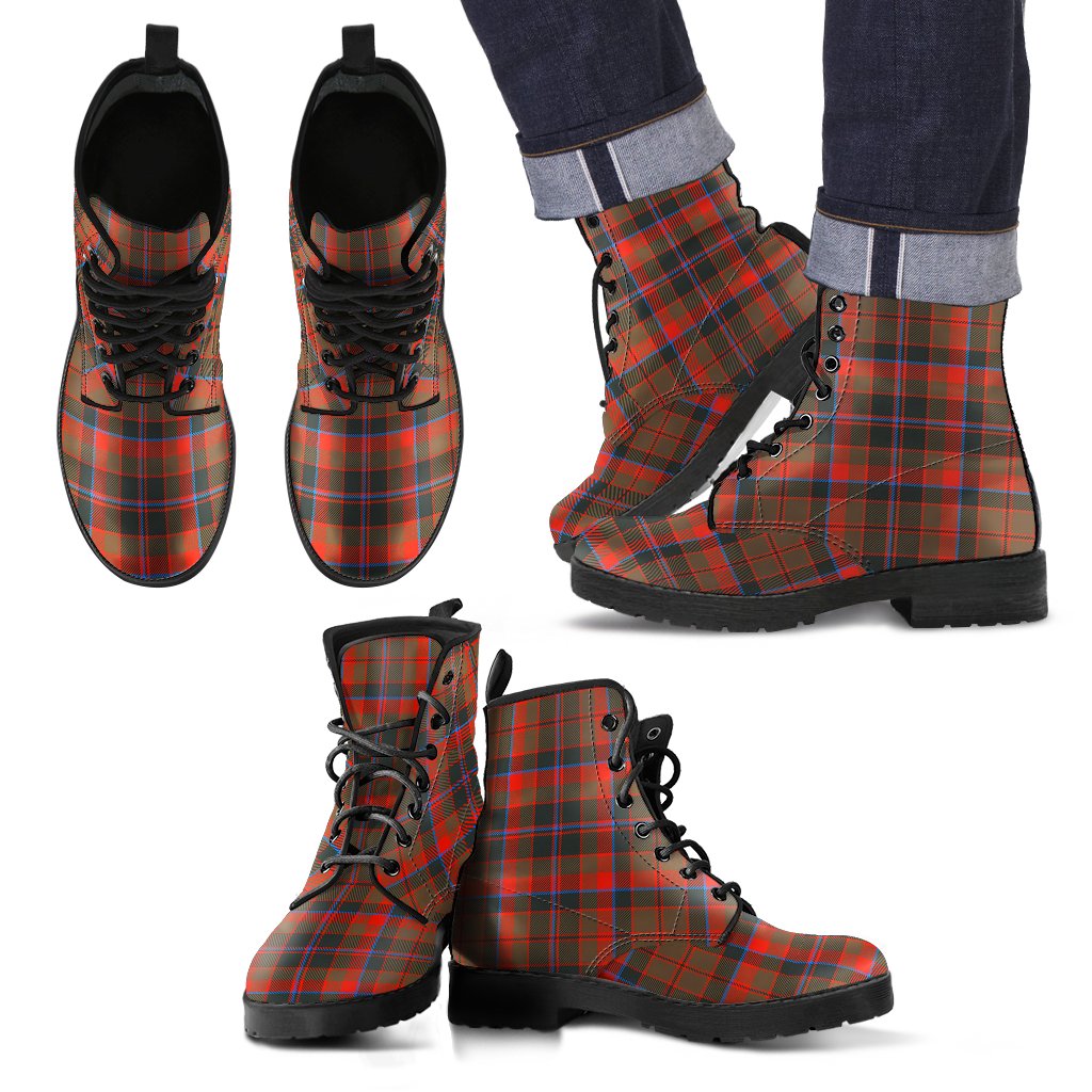 Cumming Hunting Weathered Tartan Leather Boots Footwear Shoes