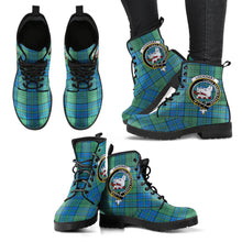 Load image into Gallery viewer, Lockhart Tartan Clan Badge Leather Boots