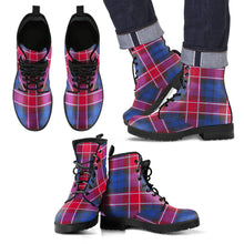 Load image into Gallery viewer, Graham of Menteith Red Tartan Leather Boots Footwear Shoes
