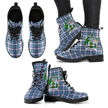 Load image into Gallery viewer, Dignan Tartan Clan Badge Leather Boots