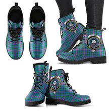 Load image into Gallery viewer, Pitcairn Hunting Tartan Clan Badge Leather Boots